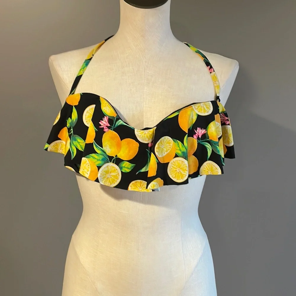 NWOT Lemons Bikini Top. XL - Picture 1 of 9